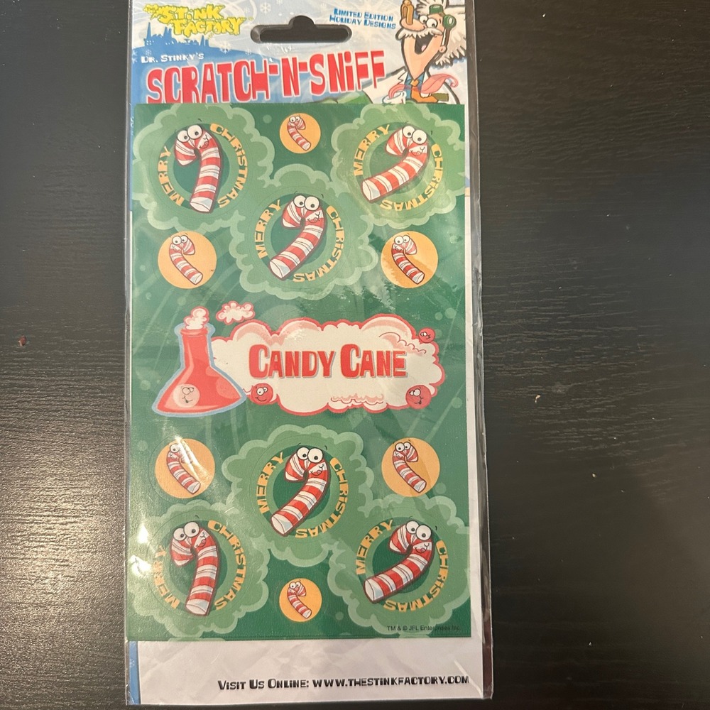 Dr.‎ Stinkys Scratch-N-Sniff Stickers Candy Cane Holiday The Stink Factory